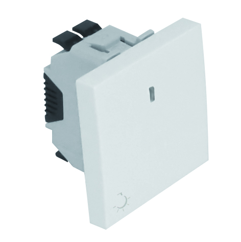 Rocker Push-button Orienting Light with Lamp symbol - 2 Modules
